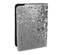 Wykjtwo Gris argenté Scintillant, Porte-Passeport Portefeuille de Voyage en Cuir PU Étui pour Passeport Couvre-Passeport 6,5 po
