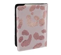 Wykjtwo Guépard à imprimé léopard Or Rose, Porte-Passeport Portefeuille de Voyage en Cuir PU Étui pour Passeport Couvre-Passeport 6,5 po