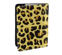 Wykjtwo Guépard Léopard Jaune, Porte-Passeport Portefeuille de Voyage en Cuir PU Étui pour Passeport Couvre-Passeport 6,5 po