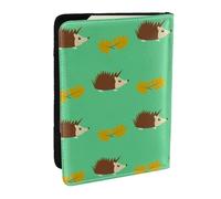 Wykjtwo Hérissons et Feuilles, Porte-Passeport Portefeuille de Voyage en Cuir PU Étui pour Passeport Couvre-Passeport 6,5 po