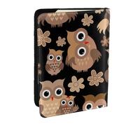 Wykjtwo Hibou Mignon, Porte-Passeport Portefeuille de Voyage en Cuir PU Étui pour Passeport Couvre-Passeport 6,5 po