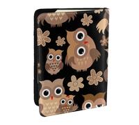 Wykjtwo Hiboux, Porte-Passeport Portefeuille de Voyage en Cuir PU Étui pour Passeport Couvre-Passeport 6,5 po