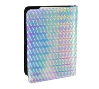 Wykjtwo Hologramme coloré de Couleur Arc-en-Ciel holographique, Porte-Passeport Portefeuille de Voyage en Cuir PU Étui pour Passeport Couvre-Passeport 6,5 po