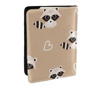 Wykjtwo Impression Animale Mignonne de Raton Laveur, Porte-Passeport Portefeuille de Voyage en Cuir PU Étui pour Passeport Couvre-Passeport 6,5 po