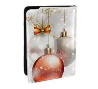 Wykjtwo Impression de boules de Noël, Porte-Passeport Portefeuille de Voyage en Cuir PU Étui pour Passeport Couvre-Passeport 6,5 po