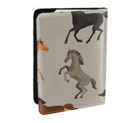 Wykjtwo Impression de Cheval Mignon, Porte-Passeport Portefeuille de Voyage en Cuir PU Étui pour Passeport Couvre-Passeport 6,5 po