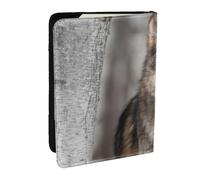 Wykjtwo Impression de Loup Sauvage, Porte-Passeport Portefeuille de Voyage en Cuir PU Étui pour Passeport Couvre-Passeport 6,5 po