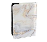 Wykjtwo Impression de marbre Jaune, Porte-Passeport Portefeuille de Voyage en Cuir PU Étui pour Passeport Couvre-Passeport 6,5 po