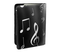 Wykjtwo Impression de Notes de Musique, Porte-Passeport Portefeuille de Voyage en Cuir PU Étui pour Passeport Couvre-Passeport 6,5 po