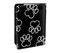 Wykjtwo Impression de Pattes Noires, Porte-Passeport Portefeuille de Voyage en Cuir PU Étui pour Passeport Couvre-Passeport 6,5 po