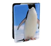 Wykjtwo Impression de Pingouin, Porte-Passeport Portefeuille de Voyage en Cuir PU Étui pour Passeport Couvre-Passeport 6,5 po