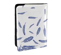 Wykjtwo Impression de Plumes Mignonne, Porte-Passeport Portefeuille de Voyage en Cuir PU Étui pour Passeport Couvre-Passeport 6,5 po