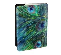 Wykjtwo Impression de Plumes, Porte-Passeport Portefeuille de Voyage en Cuir PU Étui pour Passeport Couvre-Passeport 6,5 po