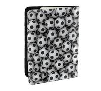 Wykjtwo Impression de tas de Ballons de Football, Porte-Passeport Portefeuille de Voyage en Cuir PU Étui pour Passeport Couvre-Passeport 6,5 po