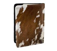 Wykjtwo Impression en Peau de Vache Rouge et Blanche, Porte-Passeport Portefeuille de Voyage en Cuir PU Étui pour Passeport Couvre-Passeport 6,5 po