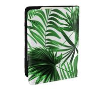 Wykjtwo Impression Feuille de Palmier, Porte-Passeport Portefeuille de Voyage en Cuir PU Étui pour Passeport Couvre-Passeport 6,5 po