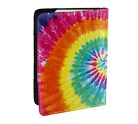 Wykjtwo Impression tie-Dye Arc-en-Ciel, Porte-Passeport Portefeuille de Voyage en Cuir PU Étui pour Passeport Couvre-Passeport 6,5 po