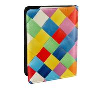 Wykjtwo Imprimé à Carreaux colorés, Porte-Passeport Portefeuille de Voyage en Cuir PU Étui pour Passeport Couvre-Passeport 6,5 po