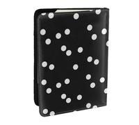 Wykjtwo Imprimé à Pois Blancs Noirs, Porte-Passeport Portefeuille de Voyage en Cuir PU Étui pour Passeport Couvre-Passeport 6,5 po