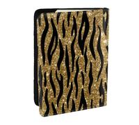 Wykjtwo Imprimé Animal à Paillettes dorées, Porte-Passeport Portefeuille de Voyage en Cuir PU Étui pour Passeport Couvre-Passeport 6,5 po