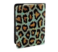 Wykjtwo Imprimé Animal Chic léopard Bleu Sarcelle, Porte-Passeport Portefeuille de Voyage en Cuir PU Étui pour Passeport Couvre-Passeport 6,5 po