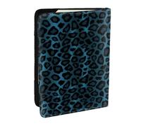Wykjtwo Imprimé Animal léopard Bleu Cool, Porte-Passeport Portefeuille de Voyage en Cuir PU Étui pour Passeport Couvre-Passeport 6,5 po