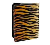 Wykjtwo Imprimé Animal Tigre Noir Or, Porte-Passeport Portefeuille de Voyage en Cuir PU Étui pour Passeport Couvre-Passeport 6,5 po