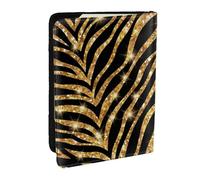 Wykjtwo Imprimé Animal zèbre doré, Porte-Passeport Portefeuille de Voyage en Cuir PU Étui pour Passeport Couvre-Passeport 6,5 po