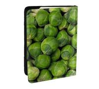 Wykjtwo Imprimé Chou de Bruxelles Vert, Porte-Passeport Portefeuille de Voyage en Cuir PU Étui pour Passeport Couvre-Passeport 6,5 po