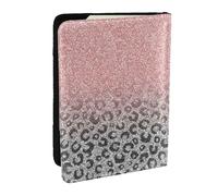 Wykjtwo Imprimé léopard à Paillettes argentées et Or Rose, Porte-Passeport Portefeuille de Voyage en Cuir PU Étui pour Passeport Couvre-Passeport 6,5 po