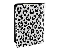 Wykjtwo Imprimé léopard Noir et Blanc avec Monogramme, Porte-Passeport Portefeuille de Voyage en Cuir PU Étui pour Passeport Couvre-Passeport 6,5 po