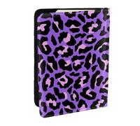 Wykjtwo Imprimé léopard Violet, Porte-Passeport Portefeuille de Voyage en Cuir PU Étui pour Passeport Couvre-Passeport 6,5 po