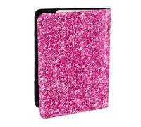 Wykjtwo Imprimé pailleté Rose Vif, Porte-Passeport Portefeuille de Voyage en Cuir PU Étui pour Passeport Couvre-Passeport 6,5 po