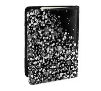 Wykjtwo Imprimé Paillettes Noir Blanc, Porte-Passeport Portefeuille de Voyage en Cuir PU Étui pour Passeport Couvre-Passeport 6,5 po