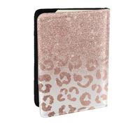 Wykjtwo Imprimé Paillettes Or Rose, Porte-Passeport Portefeuille de Voyage en Cuir PU Étui pour Passeport Couvre-Passeport 6,5 po