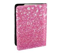 Wykjtwo Imprimé Paillettes Rose Étincelant, Porte-Passeport Portefeuille de Voyage en Cuir PU Étui pour Passeport Couvre-Passeport 6,5 po