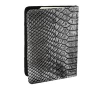 Wykjtwo Imprimé Peau De Serpent Gris, Porte-Passeport Portefeuille de Voyage en Cuir PU Étui pour Passeport Couvre-Passeport 6,5 po