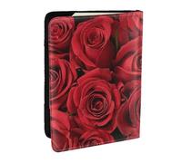 Wykjtwo Imprimé Rose Rouge, Porte-Passeport Portefeuille de Voyage en Cuir PU Étui pour Passeport Couvre-Passeport 6,5 po