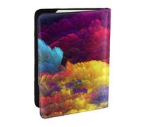 Wykjtwo Imprimer Aquarelle Art Belle Encre, Porte-Passeport Portefeuille de Voyage en Cuir PU Étui pour Passeport Couvre-Passeport 6,5 po