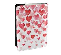 Wykjtwo Imprimer des Coeurs Rouges tombants, Porte-Passeport Portefeuille de Voyage en Cuir PU Étui pour Passeport Couvre-Passeport 6,5 po