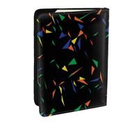 Wykjtwo Imprimer des confettis Abstraits de Triangles, Porte-Passeport Portefeuille de Voyage en Cuir PU Étui pour Passeport Couvre-Passeport 6,5 po