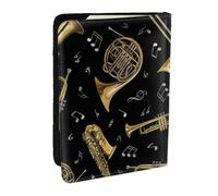 Wykjtwo Instruments de Musique Impression Classique, Porte-Passeport Portefeuille de Voyage en Cuir PU Étui pour Passeport Couvre-Passeport 6,5 po