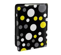 Wykjtwo Jaune Blanc Noir À Pois, Porte-Passeport Portefeuille de Voyage en Cuir PU Étui pour Passeport Couvre-Passeport 6,5 po