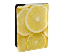 Wykjtwo Jaune Citron Imprimé, Porte-Passeport Portefeuille de Voyage en Cuir PU Étui pour Passeport Couvre-Passeport 6,5 po