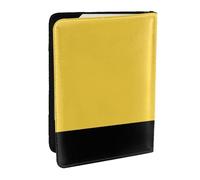 Wykjtwo Jaune Gris Noir Blanc Bloc, Porte-Passeport Portefeuille de Voyage en Cuir PU Étui pour Passeport Couvre-Passeport 6,5 po