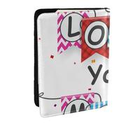 Wykjtwo Je t'aime Maman, Porte-Passeport Portefeuille de Voyage en Cuir PU Étui pour Passeport Couvre-Passeport 6,5 po