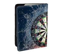 Wykjtwo Jeu de fléchettes Cible feu de Glace, Porte-Passeport Portefeuille de Voyage en Cuir PU Étui pour Passeport Couvre-Passeport 6,5 po