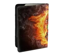Wykjtwo Jeu de fléchettes enflammé Jeu de fléchettes de feu modèle 3D, Porte-Passeport Portefeuille de Voyage en Cuir PU Étui pour Passeport Couvre-Passeport 6,5 po
