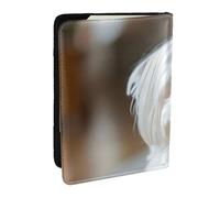 Wykjtwo Joli Chien Maltais imprimé, Porte-Passeport Portefeuille de Voyage en Cuir PU Étui pour Passeport Couvre-Passeport 6,5 po