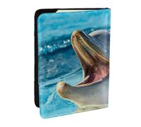 Wykjtwo Joli Dauphin imprimé, Porte-Passeport Portefeuille de Voyage en Cuir PU Étui pour Passeport Couvre-Passeport 6,5 po